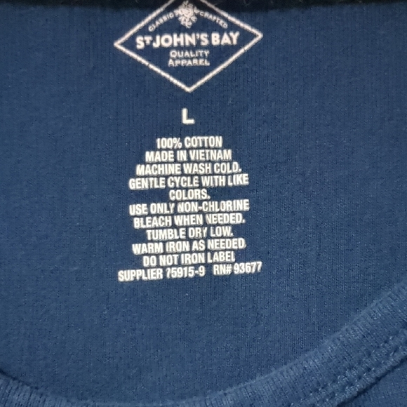 St. John's Bay Deep Blue Tank Top - Picture 2 of 2